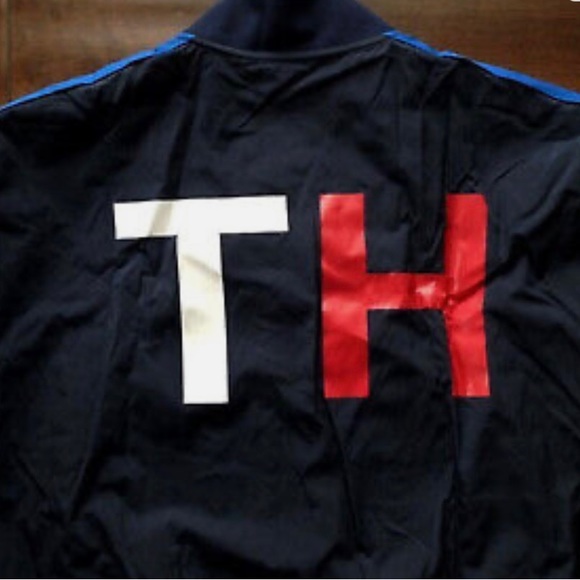 New/Tommy Hilfiger Men's/TH Logo Coach Colorblocked Track Jacket】Navy /Large - Picture 5 of 13